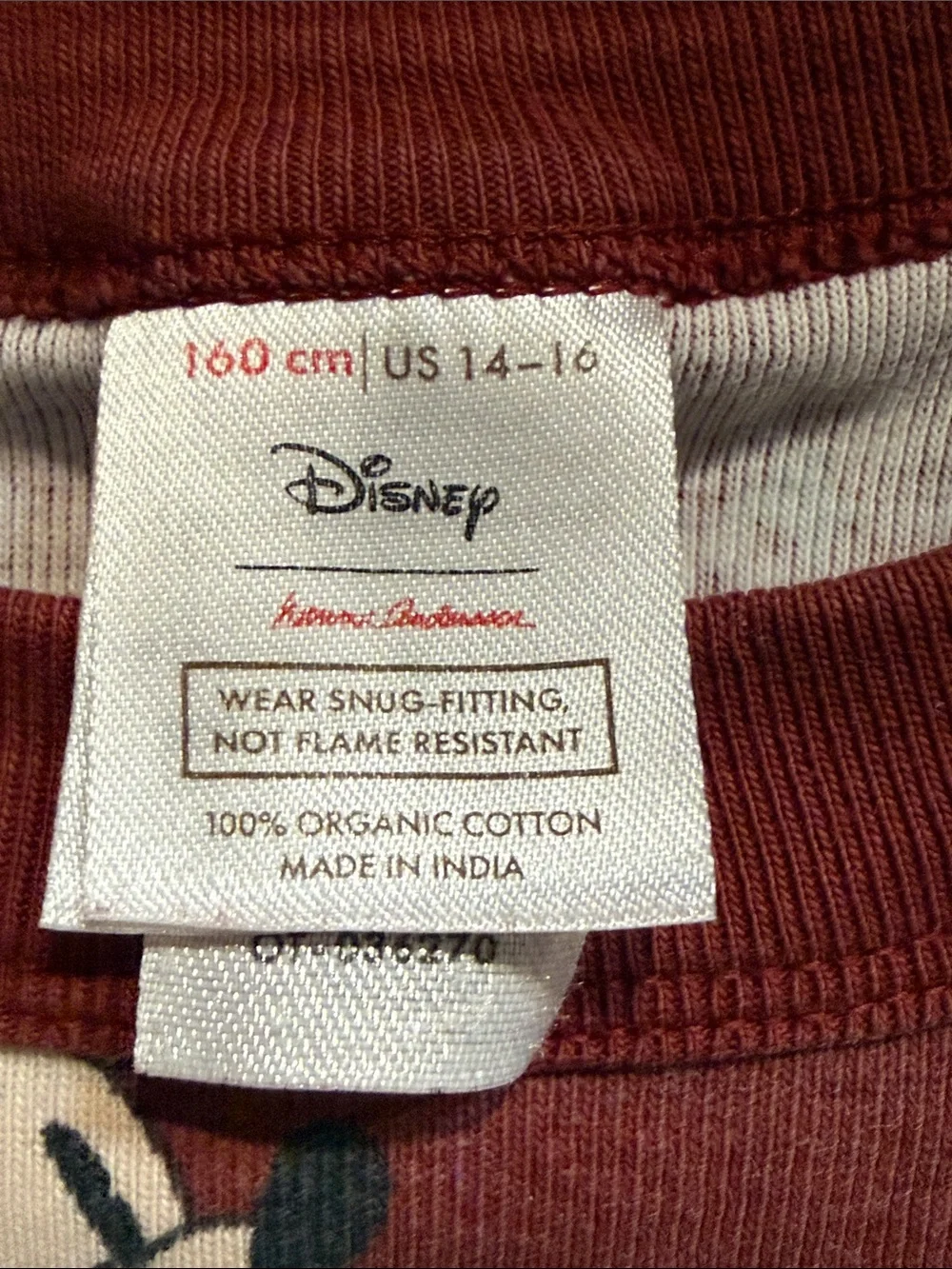 Hanna Andersson Burgundy Mickey Mouse Holiday Pajama Set